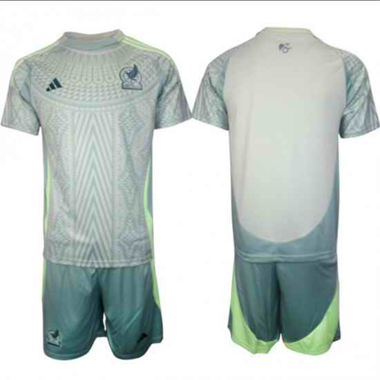 Men Mexico Blank 2024 25 Green Away Soccer Jersey Suit